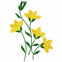 Flowers And Tree Embroidery Design 1